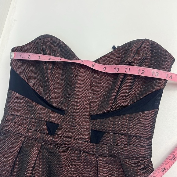 NWT holiday party dress sparkly strapless bustier sweetheart neckline mesh area - Picture 3 of 14